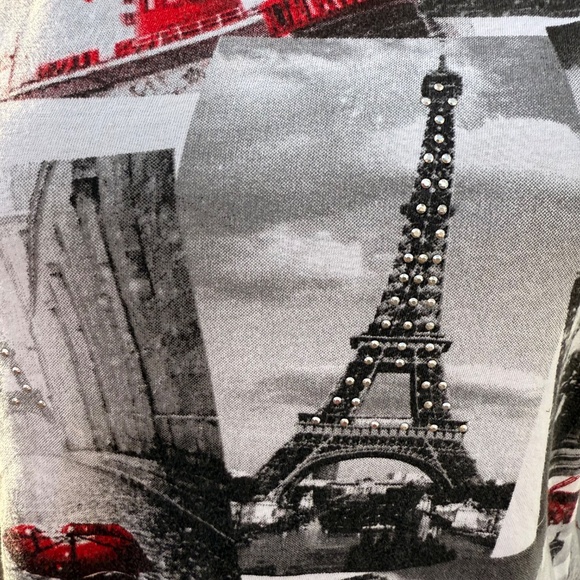 Cute Vintage Y2K Paris collage sleeveless tee - Picture 5 of 6